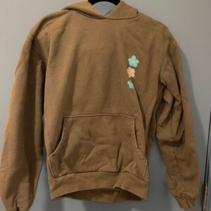 grey Hoodie with Floral Design